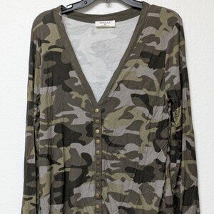 Zenana Women's Camouflage Print Long Sleeve Snap Button Front Cardigan - XL